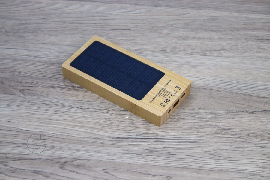 PB Custom Bamboo Solar Panel Power Bank-1