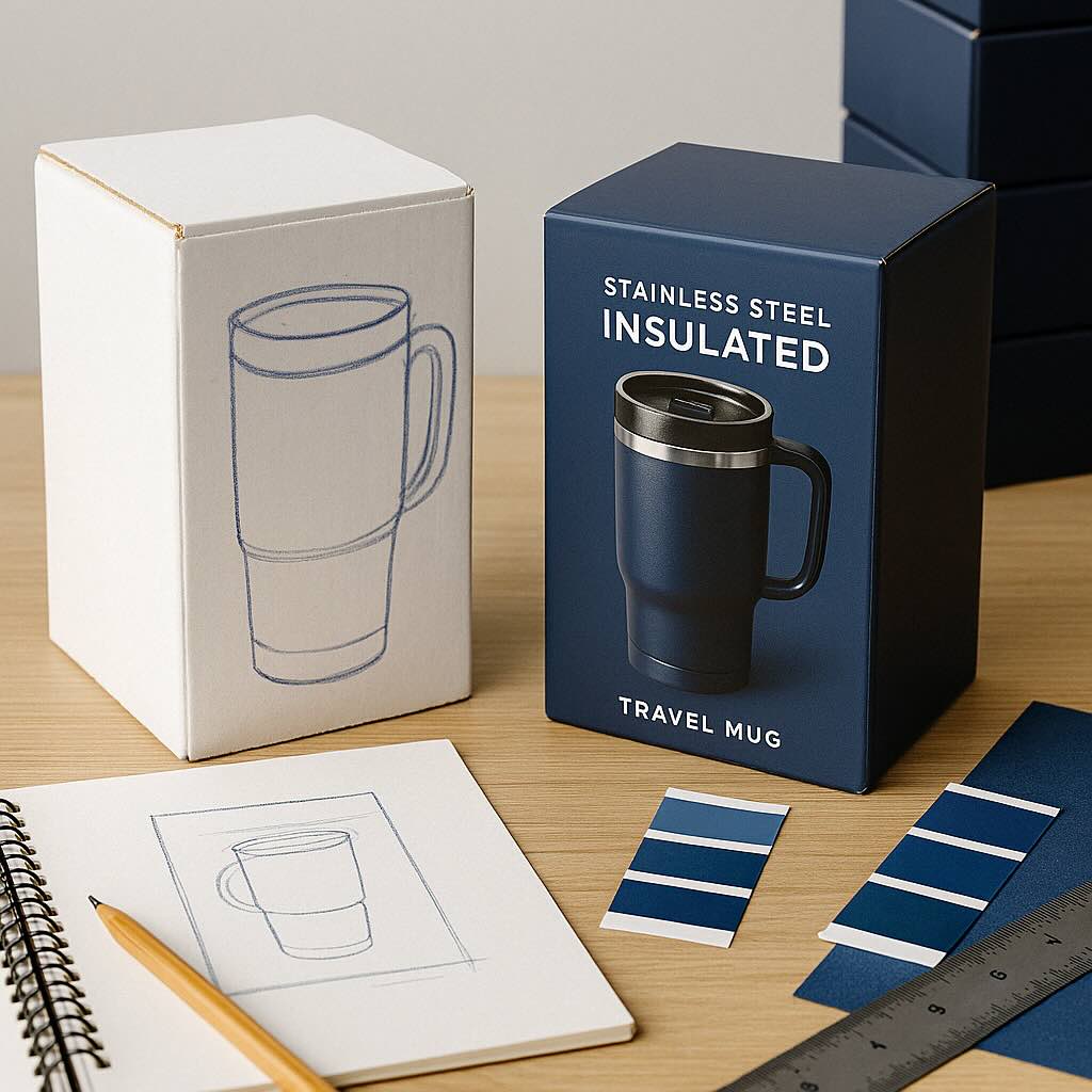 Packaging design stainless steel mug - Gaia sourcing product development and product sourcing company